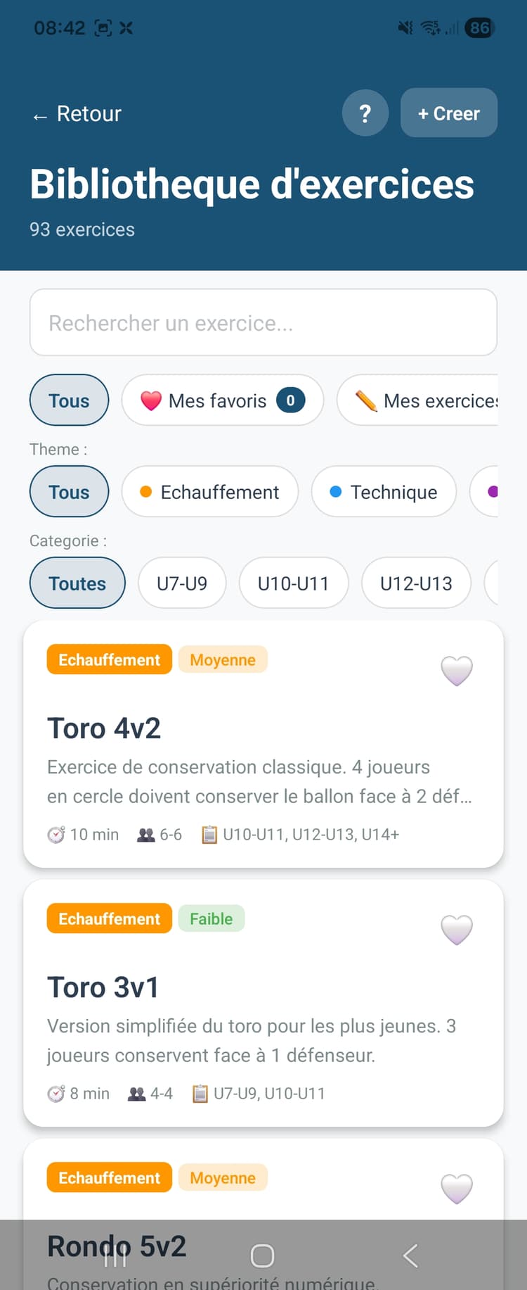 Bibliothèque d'exercices